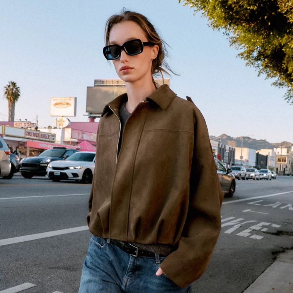 Viral Zara Bomber Jacket! Brand new with tags in box, Brown, Size S